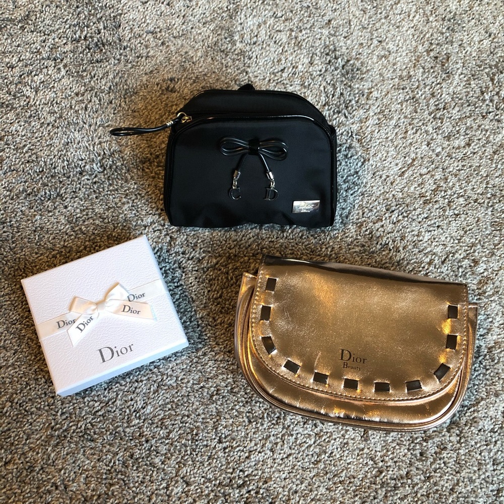 Dior makeup bags & box (includes a fake necklace)
